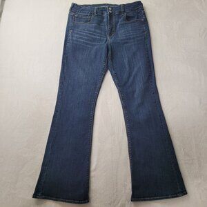 American Eagle Outfitter Womens Super Stretch Med Wash Bootcut Jean Size 16 Reg
